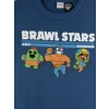 LCW Kids Lacivert Bisiklet Yaka Brawl Stars Baskılı Erkek Çocuk Tişört