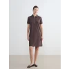 LCW EVERYDAY Kahverengi Polo Yaka Soft Touch Mini Elbise