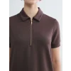 LCW EVERYDAY Kahverengi Polo Yaka Soft Touch Mini Elbise
