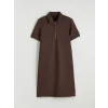 LCW EVERYDAY Kahverengi Polo Yaka Soft Touch Mini Elbise