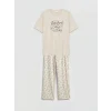 LCW DREAM Karışık Bisiklet Yaka Baskılı Kadın Pijama Takım