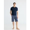 LC WAIKIKI Lacivert Standart Kalıp Erkek Şortlu Pijama Takımı