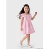 LCW Kids Pembe Kare Yaka Fırfırlı Kız Çocuk Elbise