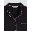 LCW DREAM Siyah Gömlek Yaka Kadın Pijama Takım