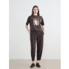 LCW Modest Kahverengi Soft Touch Kadın Eşofman Altı