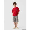 LCW Kids Kırmızı Nostaljik Maymun Baskılı Unisex Çocuk Tişört