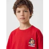 LCW Kids Kırmızı Nostaljik Maymun Baskılı Unisex Çocuk Tişört
