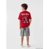 LCW Kids Kırmızı Nostaljik Maymun Baskılı Unisex Çocuk Tişört