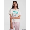 LCW DREAM Karışık Bisiklet Yaka Baskılı Kadın Pijama Takım