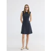 LCWAIKIKI Classic Lacivert Polo Yaka Soft Touch Elbise