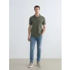 LCWAIKIKI Classic Haki Polo Yaka Erkek Dokulu Tişört