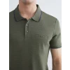 LCWAIKIKI Classic Haki Polo Yaka Erkek Dokulu Tişört