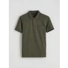 LCWAIKIKI Classic Haki Polo Yaka Erkek Dokulu Tişört