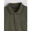 LCWAIKIKI Classic Haki Polo Yaka Erkek Dokulu Tişört