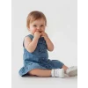 LCW baby Mavi Fiyonklu Kız Bebek Jean Elbise