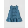 LCW baby Mavi Fiyonklu Kız Bebek Jean Elbise