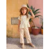 LCW Kids Ekru Çiçekli Kız Çocuk Tişört ve Pantolon