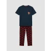 LC WAIKIKI Lacivert Standart Kalıp Ayı Teddy Baskılı Erkek Pijama Takım