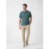 LCWAIKIKI Classic Mavi Polo Yaka Dokulu Erkek Tişört