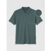 LCWAIKIKI Classic Mavi Polo Yaka Dokulu Erkek Tişört