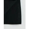 LCW Comfort Siyah Polo Yaka Yırtmaçlı Elbise