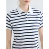 LCWAIKIKI Classic Lacivert Polo Yaka Çizgili Pike Mini Elbise