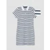 LCWAIKIKI Classic Lacivert Polo Yaka Çizgili Pike Mini Elbise
