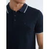 LCWAIKIKI Classic Lacivert Polo Yaka Erkek Dokulu Tişört