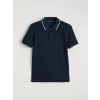 LCWAIKIKI Classic Lacivert Polo Yaka Erkek Dokulu Tişört