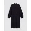 LCW Modest Siyah Hakim Yaka Beli Büzgülü Kadın Tunik