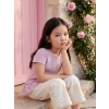 LCW Kids Lila Baskılı Fırfırlı Kız Çocuk Tişört