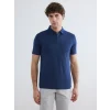 LCWAIKIKI Classic İndigo Polo Yaka Pike Erkek Tişört