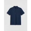 LCWAIKIKI Classic İndigo Polo Yaka Pike Erkek Tişört