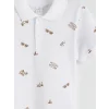 LCW Kids Beyaz Polo Yaka Baskılı Erkek Çocuk Tişört