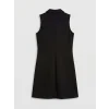 LCW EVERYDAY Siyah Polo Yaka Pike Mini Elbise