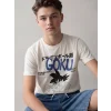 LCW Kids Beyaz Dragon Ball Baskılı Erkek Çocuk Tişört