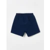 LCW baby Beyaz Bisiklet Yaka Kısa Kollu Baskılı Erkek Bebek Şortlu Pijama Takımı