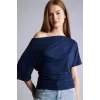 Defacto H7189AXNV241 Lacivert Loose Fıt kısa kollu tişört