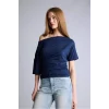 Defacto H7189AXNV241 Lacivert Loose Fıt kısa kollu tişört