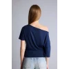 Defacto H7189AXNV241 Lacivert Loose Fıt kısa kollu tişört