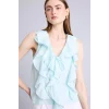 Defacto H3834AXBE495 Mavi Regular Fıt Modal Kolsuz Bluz