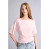 Defacto H7189AXPN74 Pembe Loose Fıt Tek Omuzlu Kısa Kollu Tişört
