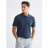 LCWAIKIKI Classic Lacivert Polo Yaka Desenli Pike Erkek Tişört