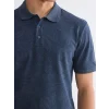 LCWAIKIKI Classic Lacivert Polo Yaka Desenli Pike Erkek Tişört