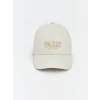 LCW ACCESSORIES Ekru Paris Nakışlı Kız Çocuk Kep Şapka
