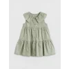 LCW baby Yeşil Bebe Yaka Çiçekli Kız Bebek Elbise