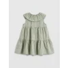 LCW baby Yeşil Bebe Yaka Çiçekli Kız Bebek Elbise