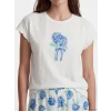 LCW DREAM Ekru Çiçekli Kadın Şortlu Pijama Takımı