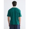 XSIDE Yeşil Rahat Fit Nakışlı Polo Yaka Erkek Tişört