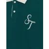 XSIDE Yeşil Rahat Fit Nakışlı Polo Yaka Erkek Tişört